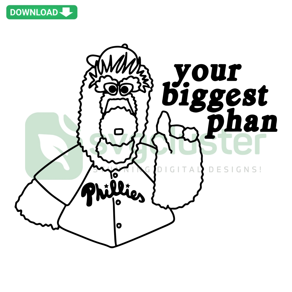 Phillie Phanatic SVG Digital Art - Philadelphia Baseball Mascot, Bold Colors, Fan Enthusiast Design, SVG Format