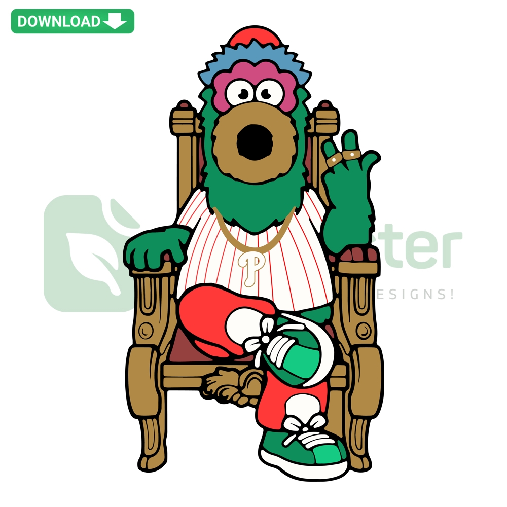Philadelphia Phillies Mascot Phanatic SVG design featuring vibrant colors, iconic sports character, perfect for digital crafts.