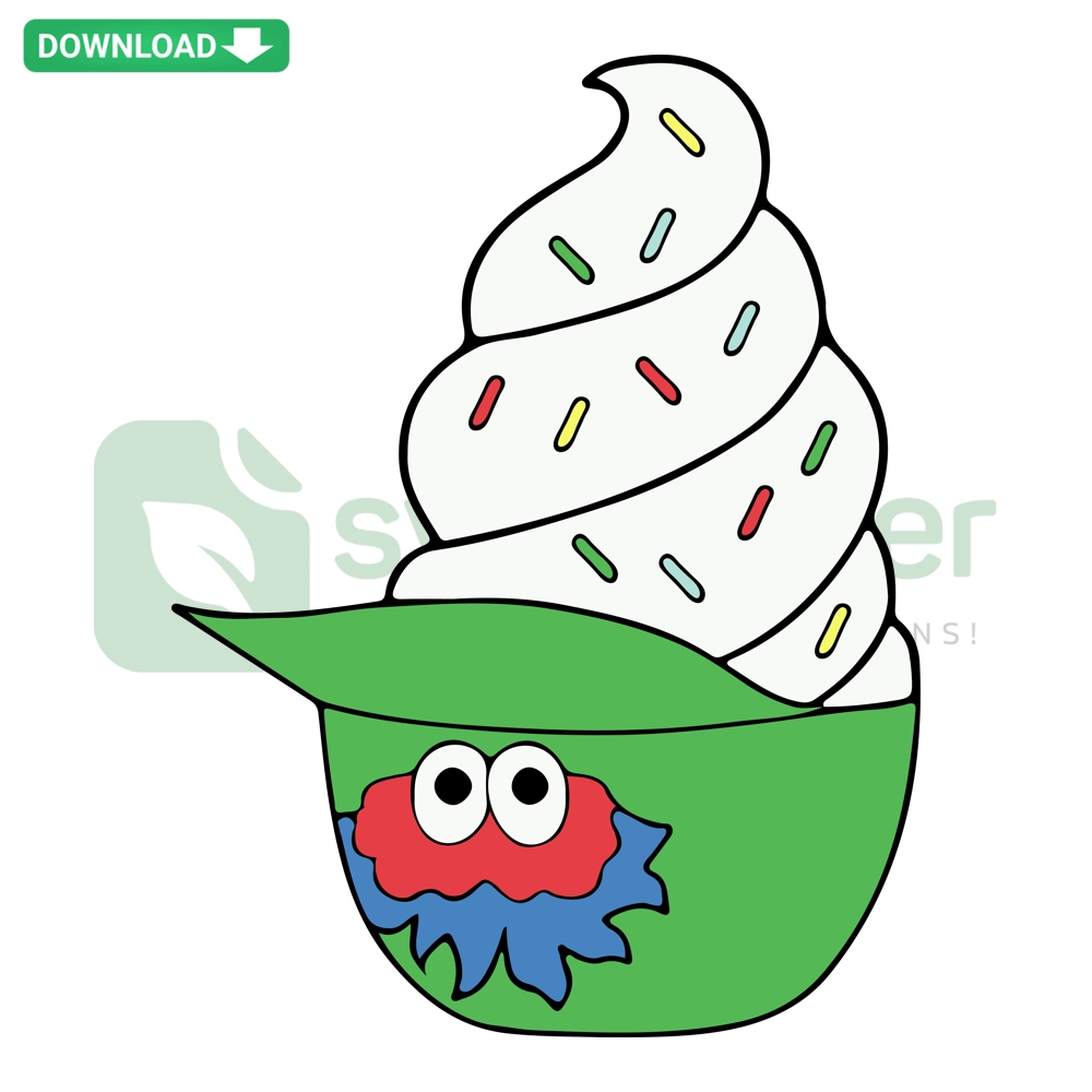 Philadelphia Phillies Phanatic Ice Cream Helmet SVG, featuring iconic green mascot in digital art design.