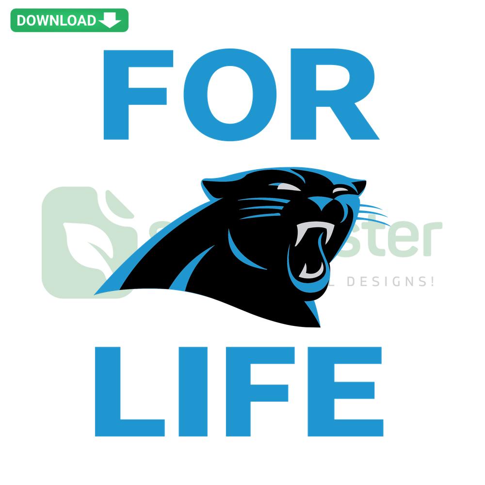Carolina Panthers Life SVG Cricut Download: Bold team logo & text design, perfect for crafting; downloadable SVG images for fans.