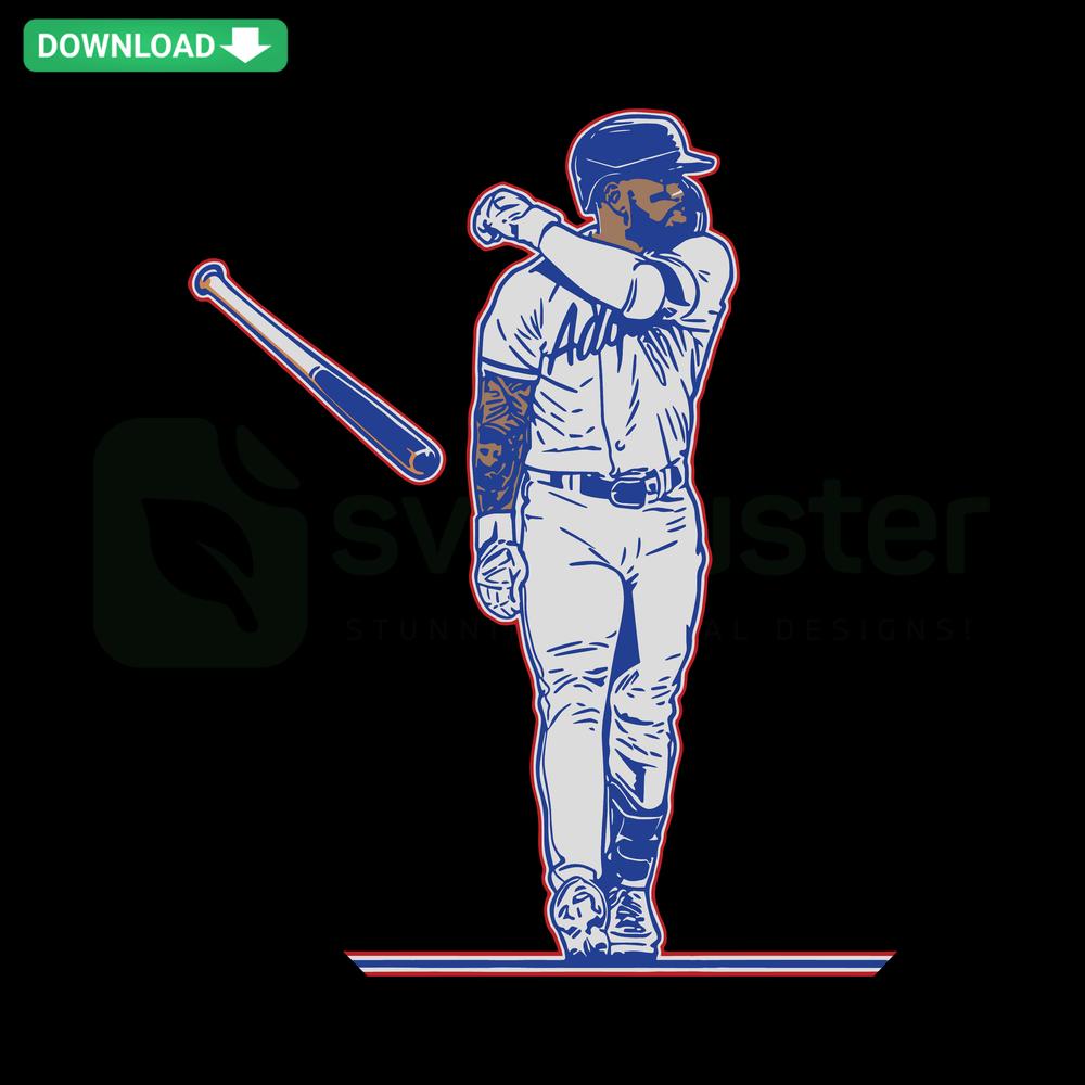 Adolis Flippin Garcia Texas Rangers MLB SVG Clip Art, baseball player illustration with team colors, perfect for sports fans.