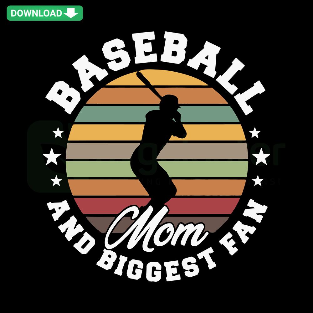 Baseball Mom SVG Digital Download - Heart-shaped design with Mom script and baseball elements. Perfect for sports enthusiasts.