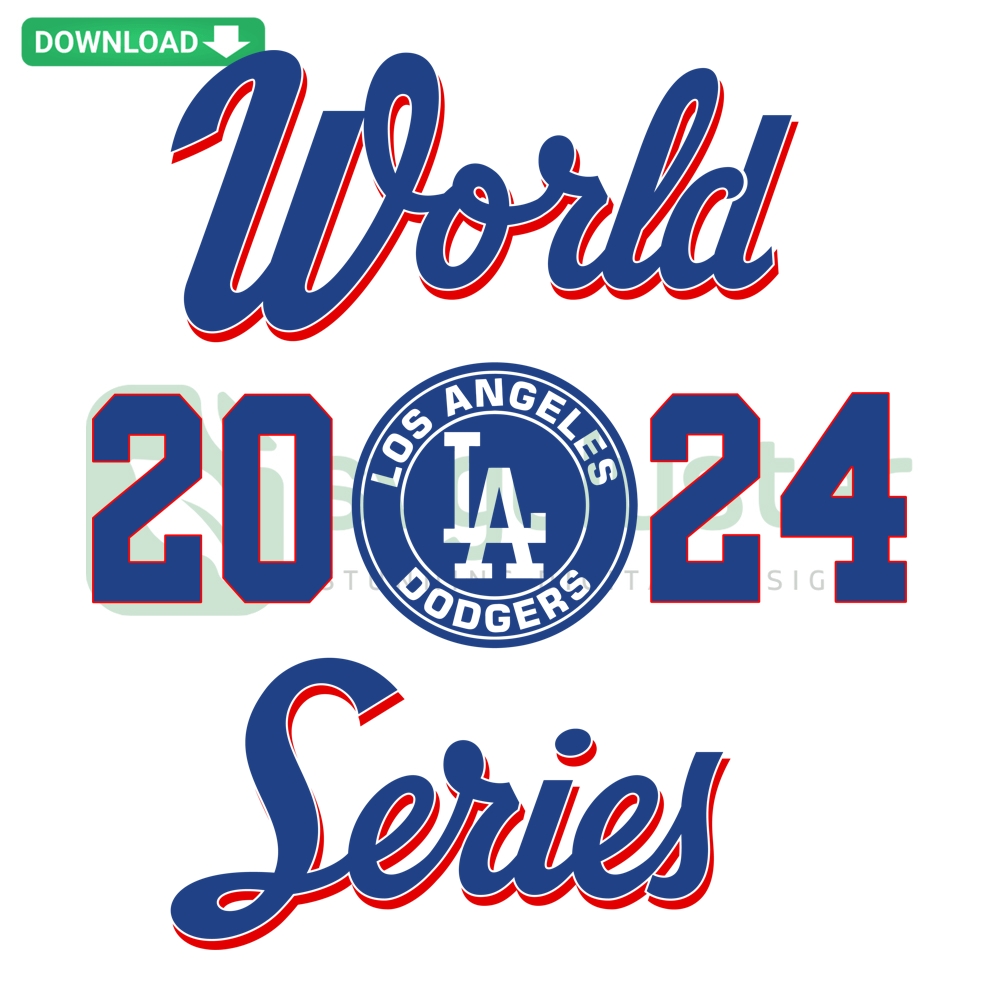 Los Angeles Dodgers World Series 2024 Champions SVG PNG; baseball trophy, team logo, digital download, LA Dodgers win.